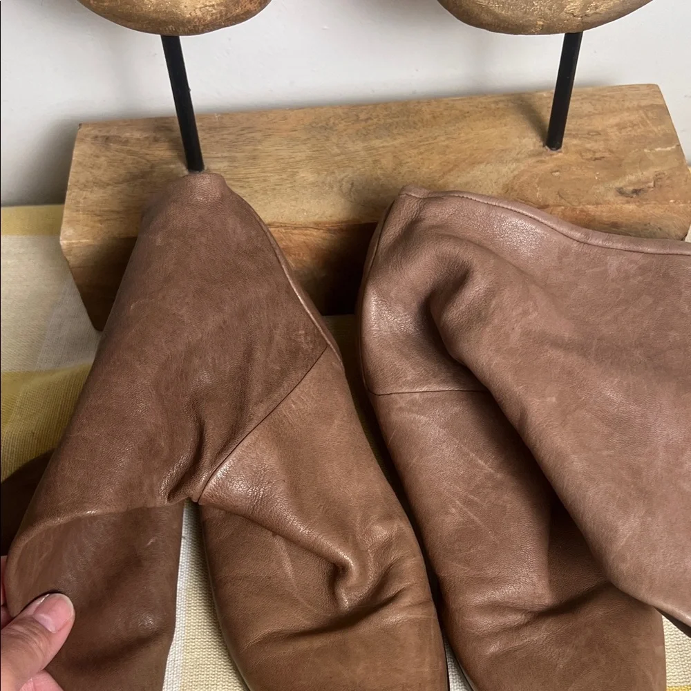 J. Crew Made in Italy  Brown Leather Combat Boots - Picture 9 of 13